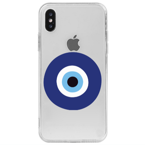 Apple iPhone X Evil eye bead Transparent Silicone TPU Θήκη