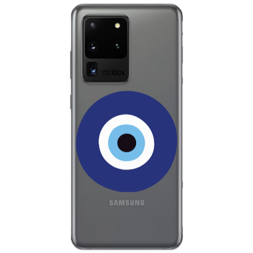 Samsung S20 Ultra Evil eye bead Transparent Silicone TPU Θήκη