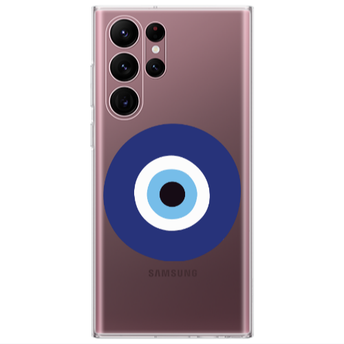 Samsung S22 Ultra Evil eye bead Transparent Silicone TPU Θήκη