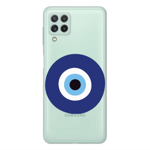 Samsung A22 4G Evil eye bead Transparent Silicone TPU Θήκη