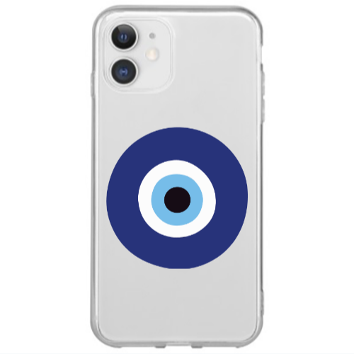 Apple iPhone 12 Mini Evil eye bead Transparent Silicone TPU Θήκη