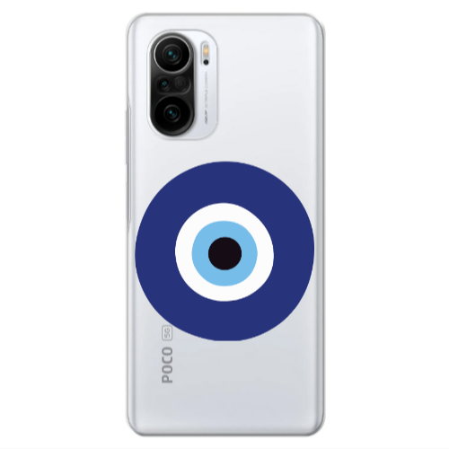 Xiaomi Poco F3 Evil eye bead Transparent Silicone TPU Θήκη