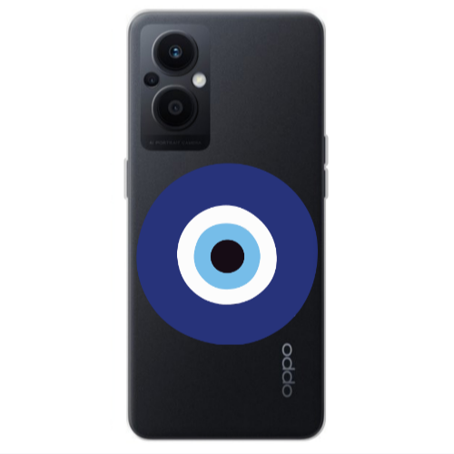 Oppo Reno 7 Lite Evil eye bead Transparent Silicone TPU Θήκη
