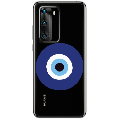 Huawei P40 Evil eye bead Transparent Silicone TPU Θήκη