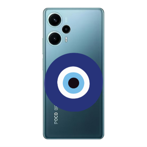 Xiaomi Poco F5 Evil eye bead Transparent Silicone TPU Θήκη