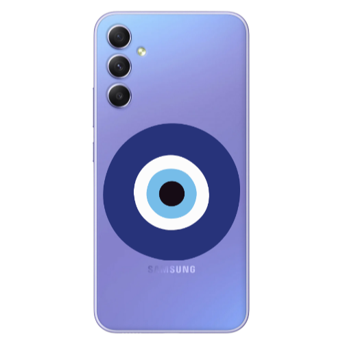 Samsung A16 Evil eye bead Transparent Silicone TPU Θήκη