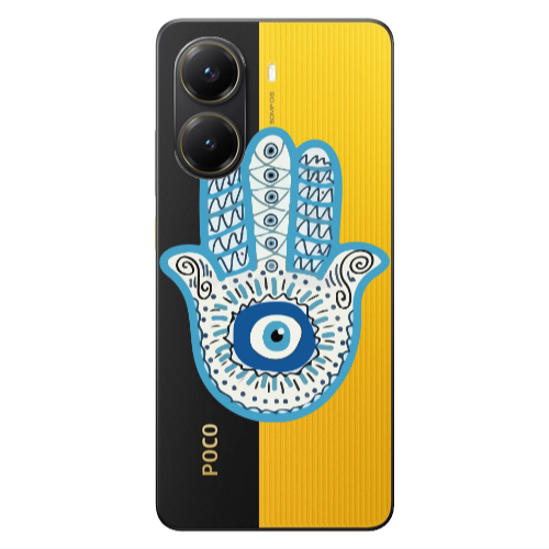 Xiaomi Poco X7 Pro Evil eye bead in hand Transparent Silicone TPU Θήκη