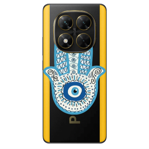 Xiaomi Poco X7 Evil eye bead in hand Transparent Silicone TPU Θήκη