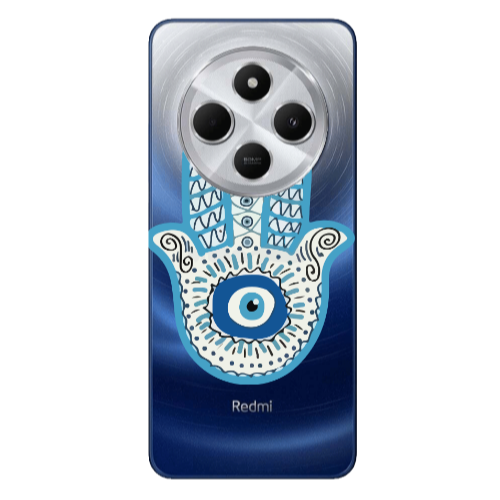 Xiaomi Redmi 14c Evil eye bead in hand Transparent Silicone TPU Θήκη