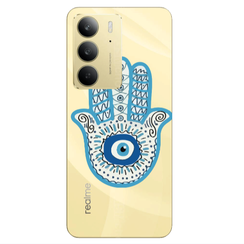 Realme C 75 Evil eye bead in hand Transparent Silicone TPU Θήκη