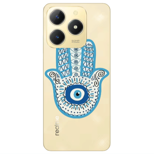 Realme C61 Evil eye bead in hand Transparent Silicone TPU Θήκη