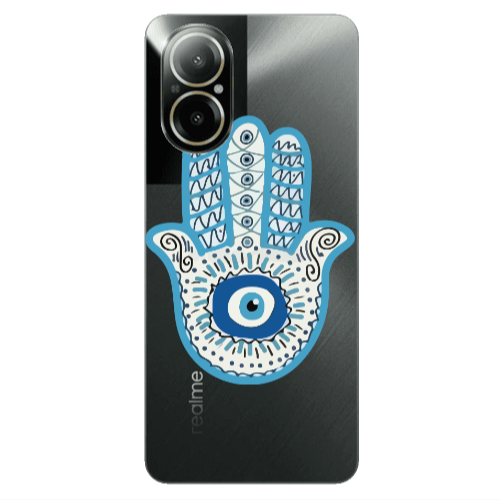 Realme C67 Evil eye bead in hand Transparent Silicone TPU Θήκη