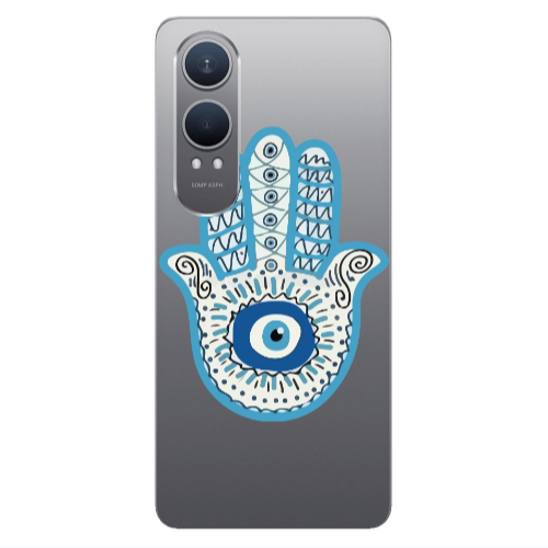 Oneplus Nord Ce 4 lite Evil eye bead in hand Transparent Silicone TPU Θήκη
