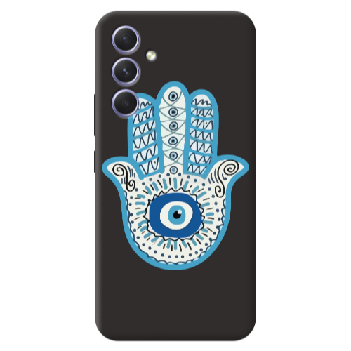 Samsung A36 Evil eye bead in hand Black Colored Silicone TPU Θήκη