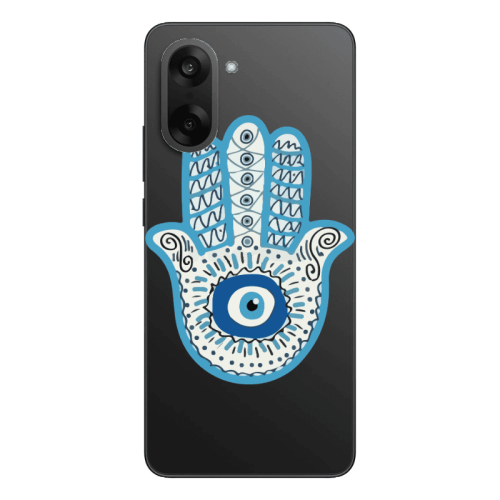 Oneplus Nord CE 5 Evil eye bead in hand Transparent Silicone TPU Θήκη