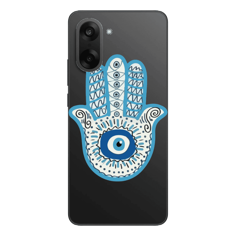 Oneplus Nord CE 5 Evil eye bead in hand Transparent Silicone TPU Θήκη