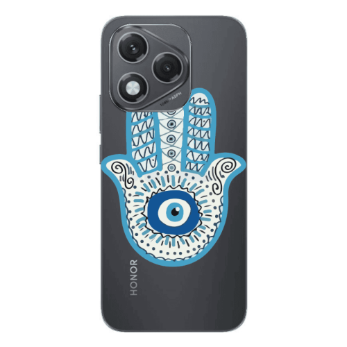 Honor 400 Lite Evil eye bead in hand Transparent Silicone TPU Θήκη