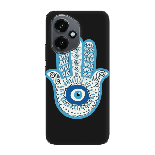 Honor Magic 400 Evil eye bead in hand Black Colored Silicone TPU Θήκη