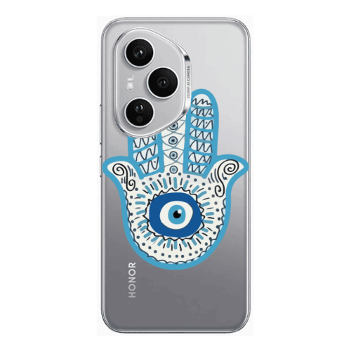 Honor Magic 400 Pro Evil eye bead in hand Transparent Silicone TPU Θήκη