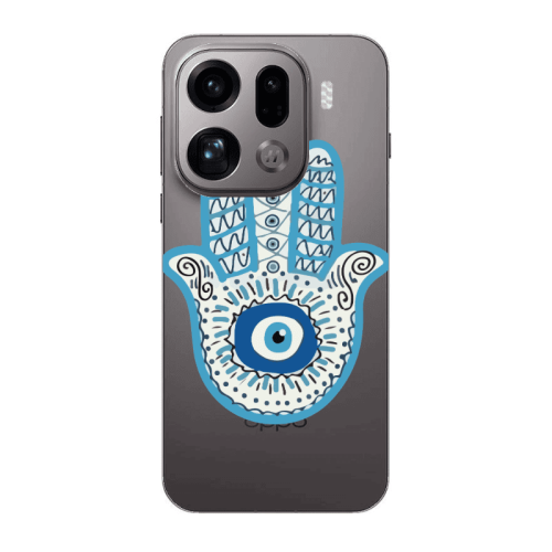 Oppo Find X9 Pro Evil eye bead in hand Transparent Silicone TPU Θήκη