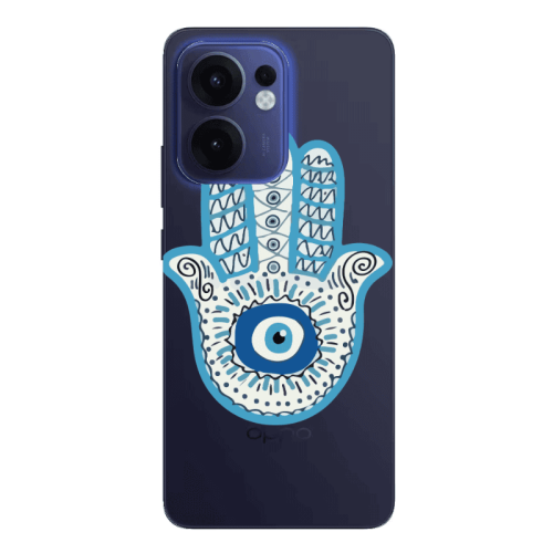 Oppo Reno13 FS Evil eye bead in hand Transparent Silicone TPU Θήκη