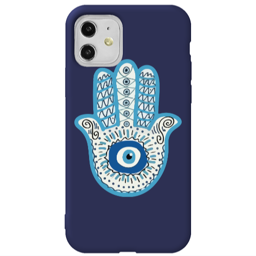 Apple iPhone 11  Evil eye bead in hand Dark blue Colored Silicone TPU Θήκη