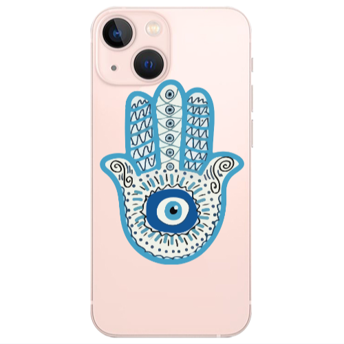 Apple iPhone 13 Evil eye bead in hand Transparent Silicone TPU Θήκη