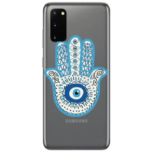 Samsung S20 Evil eye bead in hand Transparent Silicone TPU Θήκη