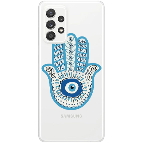 Samsung A53 Evil eye bead in hand Transparent Silicone TPU Θήκη