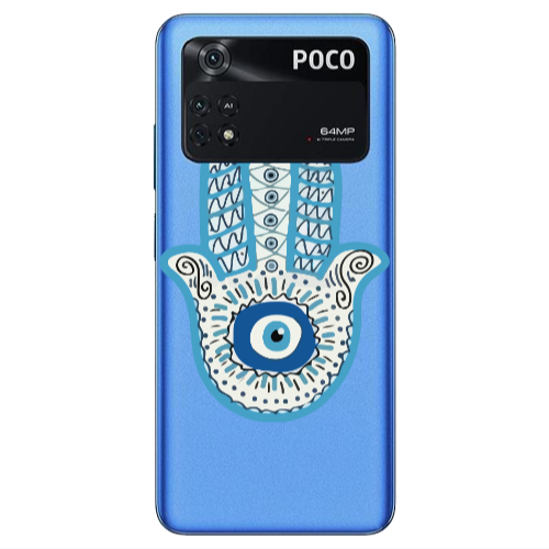 Xiaomi Poco M4 Pro 4G Evil eye bead in hand Transparent Silicone TPU Θήκη