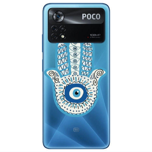 Xiaomi Poco X4 Pro Evil eye bead in hand Transparent Silicone TPU Θήκη