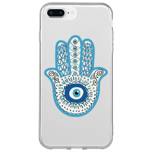 Apple iPhone 7 Plus Evil eye bead in hand Transparent Silicone TPU Θήκη