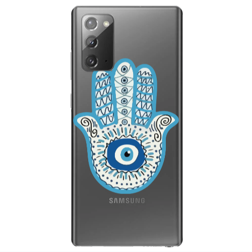 Samsung Note 20 Evil eye bead in hand Transparent Silicone TPU Θήκη