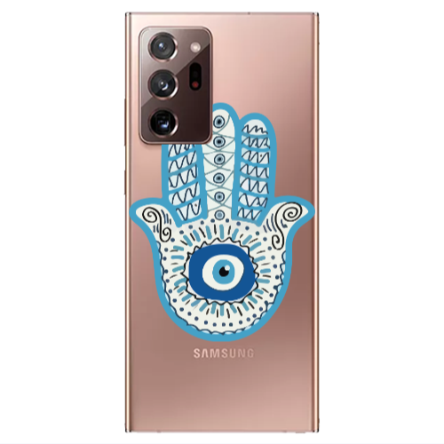 Samsung Note 20 Ultra Evil eye bead in hand Transparent Silicone TPU Θήκη