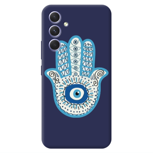 Samsung A54 Evil eye bead in hand Dark blue Colored Silicone TPU Θήκη