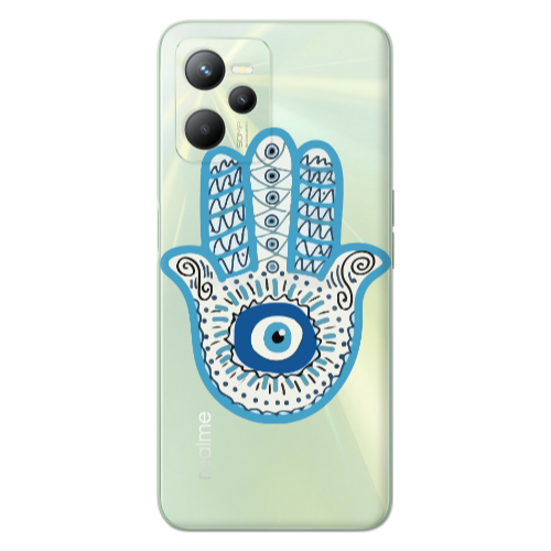 Realme C35 Evil eye bead in hand Transparent Silicone TPU Θήκη