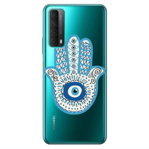 Huawei P Smart 2021 Evil eye bead in hand Transparent Silicone TPU Θήκη