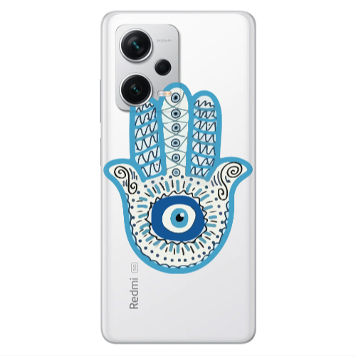 Xiaomi Redmi Note 12 5G Evil eye bead in hand Transparent Silicone TPU Θήκη