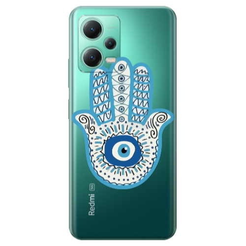 Xiaomi Redmi Note 12 Pro Plus 5G Evil eye bead in hand Transparent Silicone TPU Θήκη