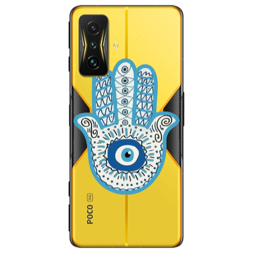 Xiaomi Poco F4 Gt Evil eye bead in hand Transparent Silicone TPU Θήκη