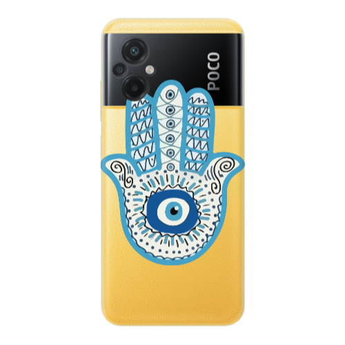 Xiaomi Poco M5 Evil eye bead in hand Transparent Silicone TPU Θήκη