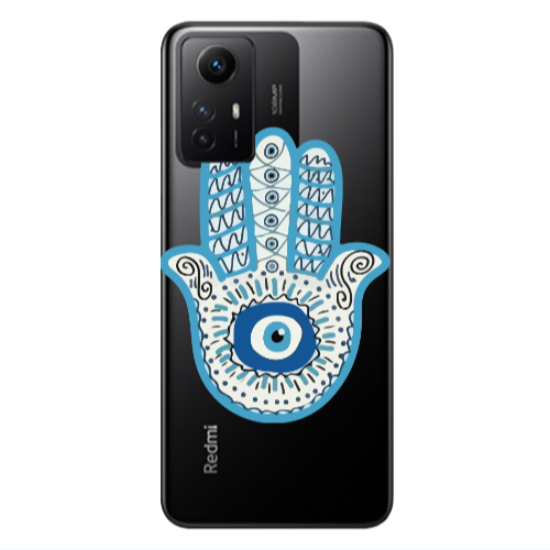 Xiaomi Redmi Note 12s Evil eye bead in hand Transparent Silicone TPU Θήκη