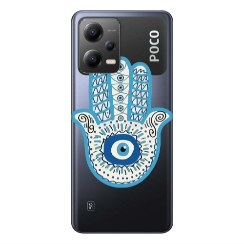 Xiaomi Poco X5 Evil eye bead in hand Transparent Silicone TPU Θήκη