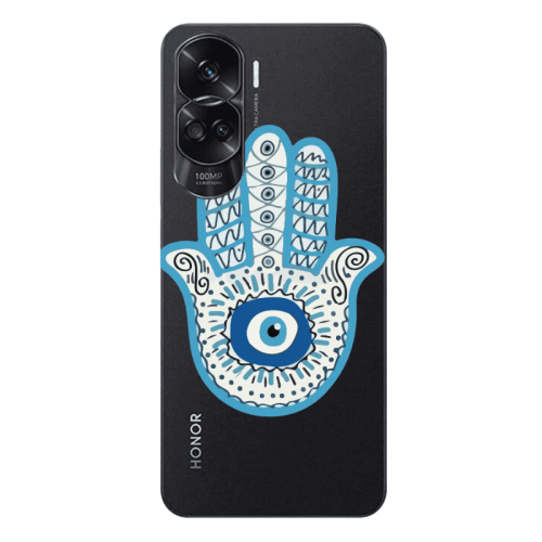 Honor 90 Lite 5G Evil eye bead in hand Transparent Silicone TPU Θήκη