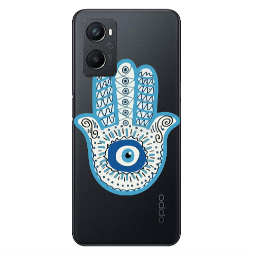 Oppo A 96 Evil eye bead in hand Transparent Silicone TPU Θήκη