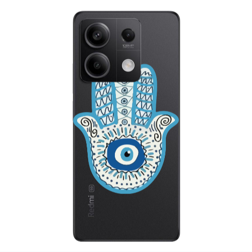 Xiaomi Redmi Note 13 5G Evil eye bead in hand Transparent Silicone TPU Θήκη