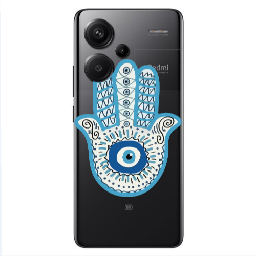 Xiaomi Redmi Note 13 Pro+ 5G  Evil eye bead in hand Transparent Silicone TPU Θήκη