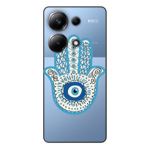 Xiaomi Poco M6 Pro 4G Evil eye bead in hand Transparent Silicone TPU Θήκη