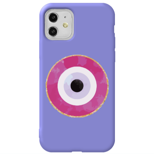 Apple iPhone 11  Evil eye bead 2 Purple Colored Silicone TPU Θήκη