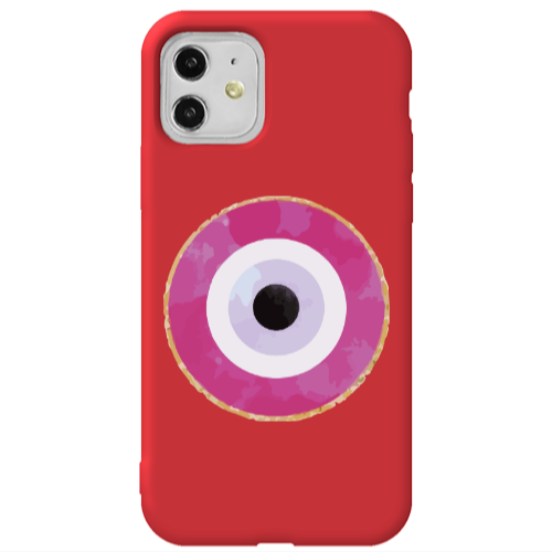 Apple iPhone 11  Evil eye bead 2 Red Colored Silicone TPU Θήκη